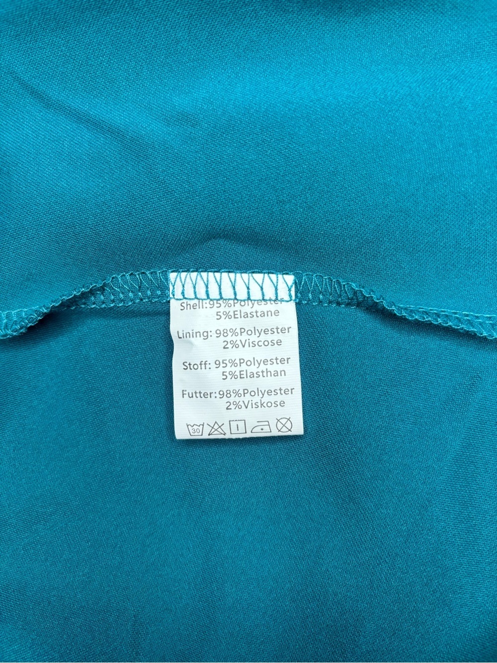 Grace Karin Teal Wrap V-Neck Long Sleeve Blouse - Picture 4 of 5